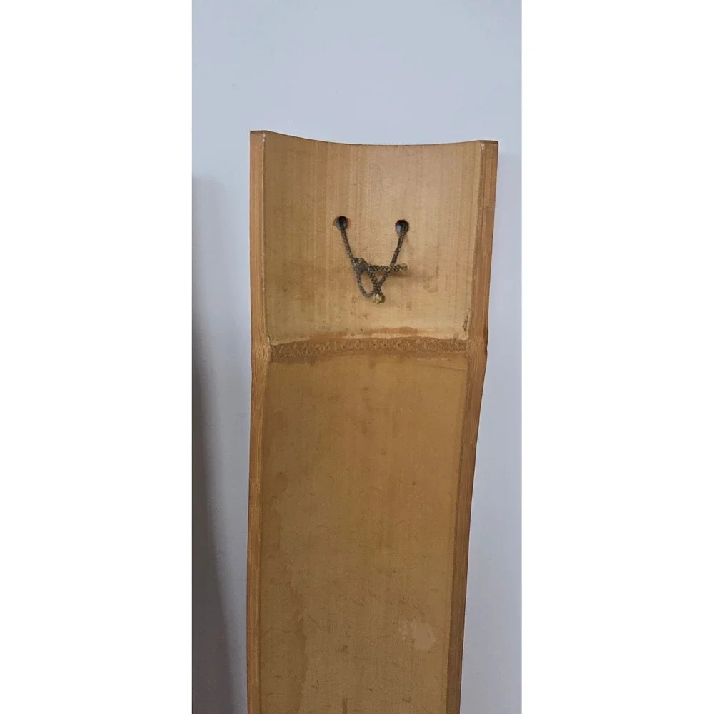 Vtg Japanese carved bamboo wall decor birds Wabi Sabi Boho Chic Eco-Friendly